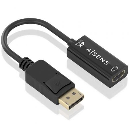depau-AIS-ADP-A125-0905 Conversor Aisens A125-0905/ DisplayPort Macho - HDMI Hembra/ 15cm/ Negro - Imagen 1