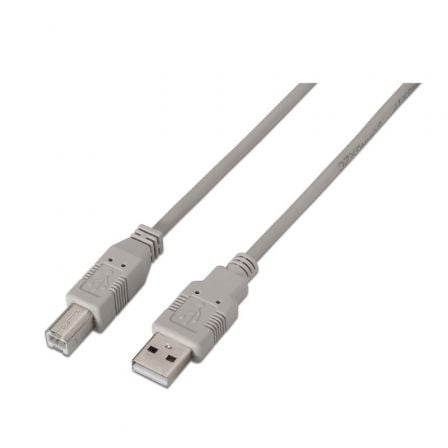 depau-AIS-CAB-A101-0003 Cable USB 2.0 Impresora Aisens A101-0003/ USB Tipo-B Macho - USB Macho/ 3m/ Beige - Imagen 1