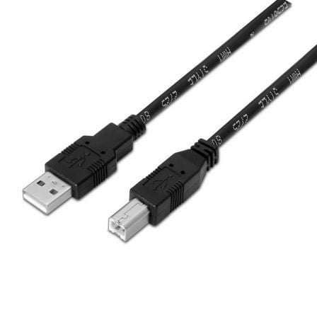 depau-AIS-CAB-A101-0007 Cable USB 2.0 Impresora Aisens A101-0007/ USB Tipo-B Macho - USB Macho/ 3m/ Negro - Imagen 1