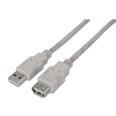 depau-AIS-CAB-A101-0012 Cable Alargador USB 2.0 Aisens A101-0012/ USB Macho - USB Hembra/ Hasta 2.5W/ 60Mbps/ 1m/ Beige - Imagen 1