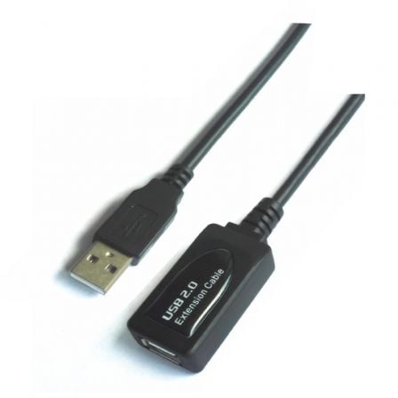 depau-AIS-CAB-A101-0020 Cable Alargador USB 2.0 Aisens A101-0020/ USB Macho - USB Hembra/ Hasta 2.5W/ 60Mbps/ 15m/ Negro - Imagen 1