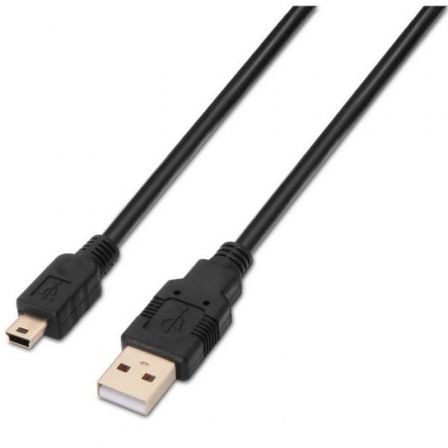 depau-AIS-CAB-A101-0026 Cable USB 2.0 Aisens A101-0026/ USB Macho - MiniUSB Macho/ Hasta 2.5W/ 60Mbps/ 3m/ Negro - Imagen 1