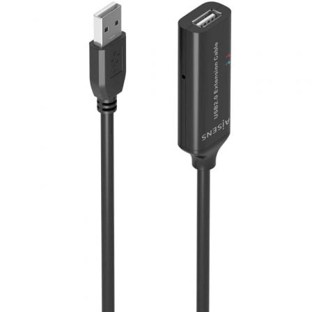 depau-AIS-CAB-A101-0914 Cable Alargador USB 2.0 Aisens A101-0914/ USB Macho - USB Hembra/ 5m/ Negro - Imagen 1