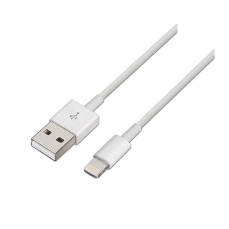 depau-AIS-CAB-A102-0035 Cable USB 2.0 Lightning Aisens A102-0035/ USB Macho - Lightning Macho/ 1m/ Blanco - Imagen 1