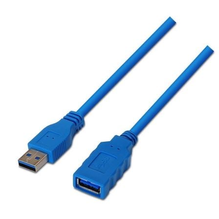 depau-AIS-CAB-A105-0046 Cable Alargador USB 3.0 Aisens A105-0046/ USB Macho - USB Hembra/ Hasta 9W/ 625Mbps/ 2m/ Azul - Imagen 1