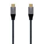 Cable USB 2.0 Tipo-C Aisens A107-0629 5A 100W/ USB Tipo-C Macho - USB Tipo-C Macho/ Hasta 100W/ 480Mbps/ 2m/ Gris