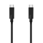 Cable USB 3.2 Tipo-C Aisens A107-0705 10GBPS 5A 100W/ USB Tipo-C Macho - USB Tipo-C Macho/ Hasta 100W/ 10Gbps/ 3m/ Negro