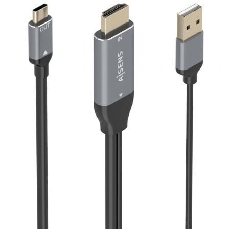 depau-AIS-CAB-A109-0871 Cable Conversor Aisens A109-0871/ HDMI Macho/ USB Macho - USB Tipo-C Macho/ 1.8m/ Negro - Imagen 1