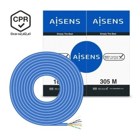 depau-AIS-CAB-A135-0663 Bobina de Cable RJ45 UTP AWG24 LSZH CPR Dca Aisens A135-0663 Cat.6/ 305m/ Azul - Imagen 1