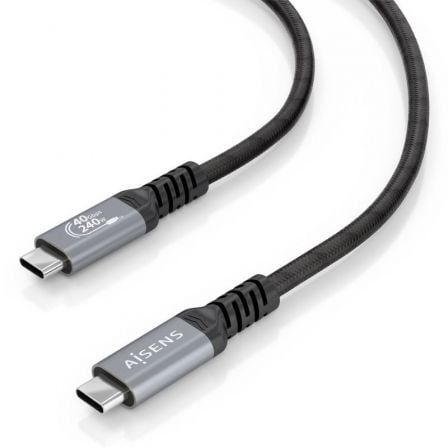depau-AIS-CAB-A156-0993 Cable USB 4.0 Tipo-C Aisens A156-0993/ USB Tipo-C Macho - USB Tipo-C Macho/ Hasta 240W/ 40Gbps/ 50cm/ Negro - Imagen 1