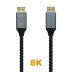Cable DisplayPort 1.4 8K Aisens A149-0438/ DisplayPort Macho - DisplayPort Macho/ 3m/ Negro Gris