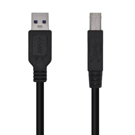 depau-AIS-CAB-USB-A105-0444 Cable USB 3.0 Impresora Aisens A105-0444/ USB Tipo-B Macho - USB Macho/ 5Gbps/ 2m/ Negro - Imagen 1