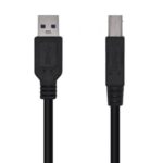 Cable USB 3.0 Impresora Aisens A105-0445/ USB Tipo-B Macho - USB Macho/ 5Gbps/ 3m/ Negro