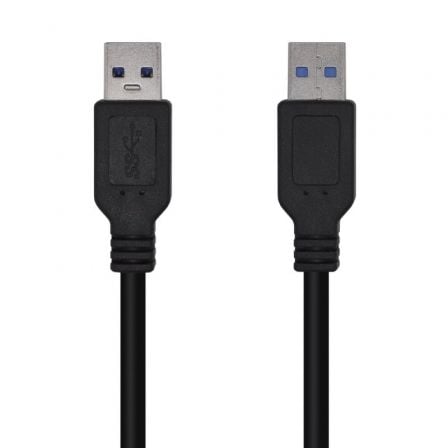 depau-AIS-CAB-USB-A105-0446 Cable USB 3.0 Aisens A105-0446/ USB Macho - USB Macho/ 1m/ Negro - Imagen 1
