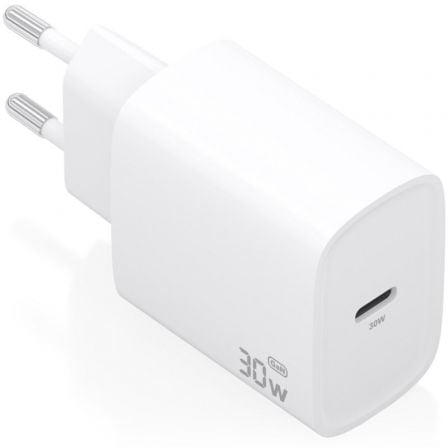 depau-AIS-CARGA-A110-0950 Cargador de Pared GaN Aisens A110-0950/ 1xUSB Tipo-C/ 30W/ Blanco - Imagen 1