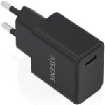 Cargador de Pared GaN Aisens A110-1024/ 1xUSB Tipo-C/ 20W/ Negro