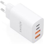 Cargador de Pared GaN Aisens A110-1027/ 2xUSB Tipo-C/ 2xUSB/ 32W/ Blanco