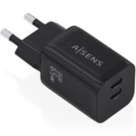 Cargador de Pared GaN Aisens A110-1030/ 2xUSB Tipo-C/ 65W/ Negro