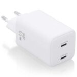 Cargador de Pared GaN Aisens ASCH-65W2P039-W/ 2xUSB Tipo-C/ 65W