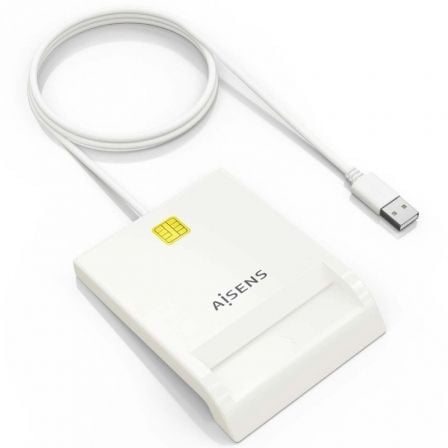 depau-AIS-DNI-ASCR-SN07-W Lector de DNI y Tarjetas Aisens ASCR-SN07-W/ USB 2.0/ Blanco - Imagen 1