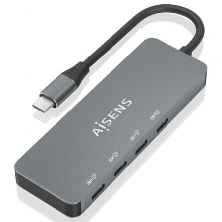 depau-AIS-HUB-A109-0695 Hub USB Tipo-C Aisens A109-0695/ 4xUSB Tipo-C/ Gris - Imagen 1