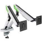 Soporte de Mesa Gaming con Contrapeso para 2 Monitores Aisens DT38TSR-345/ Giratorio/ Inclinable/ hasta 16kg