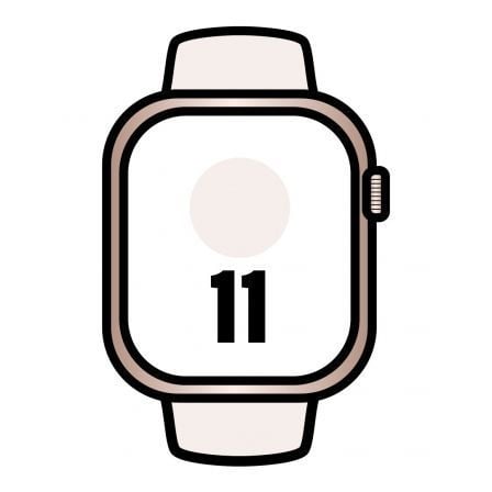 depau-APL-WATCH-MEV64QLA Apple Watch Series 11/ GPS/ 46mm/ Oro Rosa/ Correa Deportiva Rosa rubor (S/M) - Imagen 1
