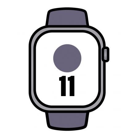 depau-APL-WATCH-MFCP4QLA Apple Watch Series 11/ GPS/ Cellular/ 46mm/ Aluminio Plata/ Correa Deportiva Niebla Lila S/M - Imagen 1