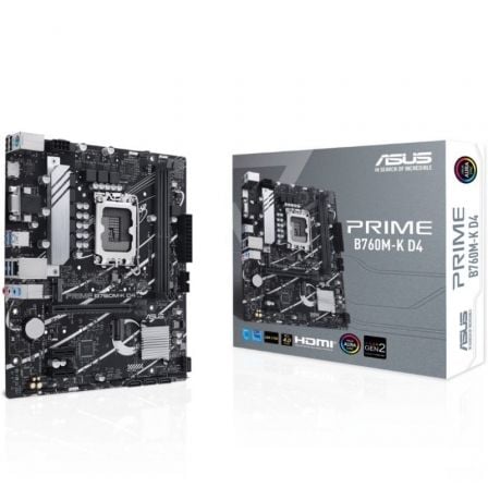 depau-ASU-PB-PRIME-B760M-K-D4-V2 Placa Base Asus Prime B760M-K D4 Socket 1700/ DDR4/ PCIe 4.0/ Micro ATX - Imagen 1