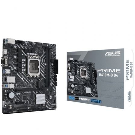depau-ASU-PB-PRIME-H610M-D-D4 Placa Base Asus Prime H610M-D D4/ Socket 1700/ DDR4/ PCIe 4.0/ Micro ATX - Imagen 1