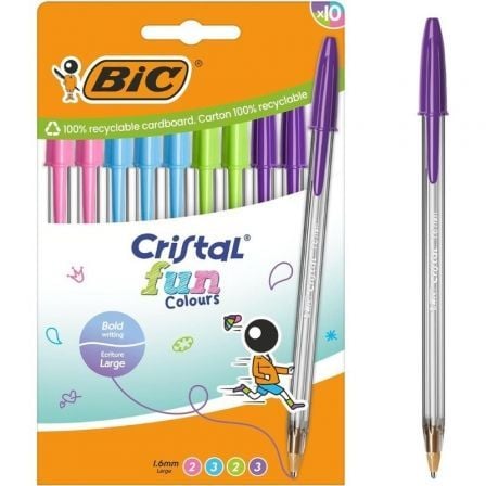 depau-BIC-CRISTAL-FUN-SURTI-10U Bolígrafos de Tinta de Aceite Bic Cristal Fun 524176/ 10 unidades/ Colores Surtidos - Imagen 1