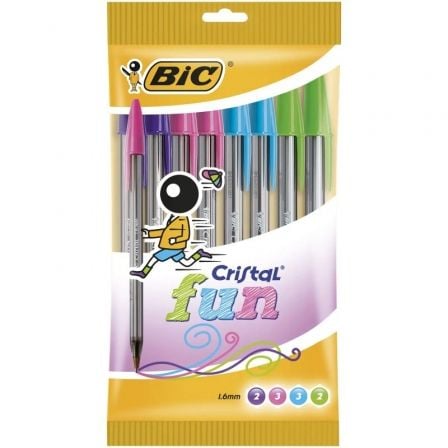 depau-BIC-CRISTAL-FUN-SURTIDO-10U Bolígrafos de Tinta de Aceite Bic Cristal Fun 921342/ 10 unidades/ Colores Surtidos - Imagen 1