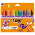 Rotuladores Punta Ancha Bic Kids Comfort Jumbo 517250/ 12 unidades/ Colores Surtidos