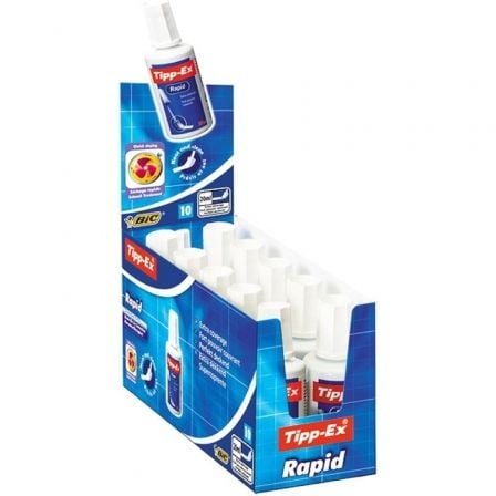 depau-BIC-TIPPEX-RAP-B10-20ML-10U Caja de Correctores de Escritura Líquida Bic Tipp-Ex Rapid Fluid/ 20ml/ 10 unidades - Imagen 1