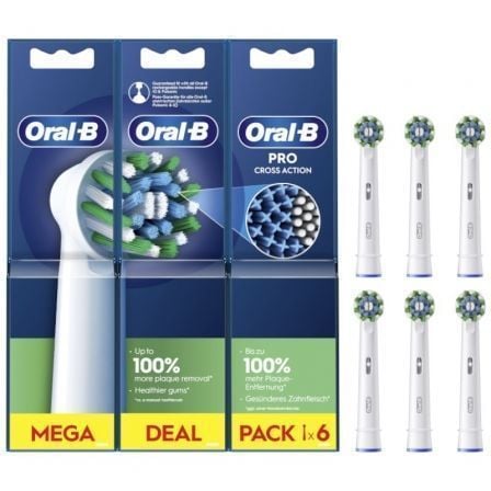 depau-BRA-PAE-CAB-PRO-CA-6U Cabezal de Recambio para cepillo Oral-B Pro Cross Action/ Pack 6 uds - Imagen 1