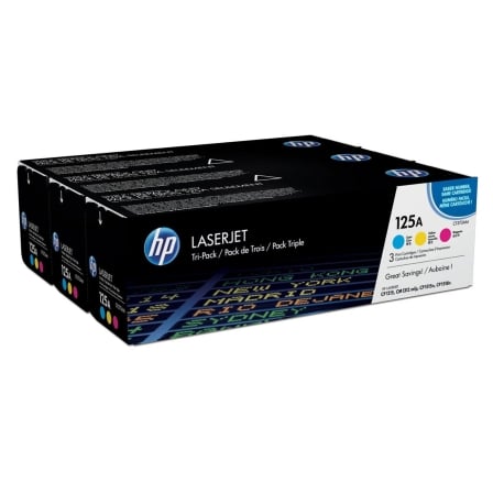 depau-CF373AM Tóner Original HP nº125A Multipack/ Cian/ Magenta/ Amarillo - Imagen 1