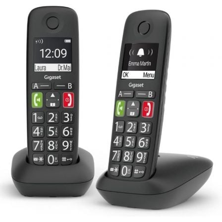 depau-GIGA-TEL-E290-DUO-BK Teléfono Inalámbrico Gigaset E290/ Pack DUO/ Negro - Imagen 1