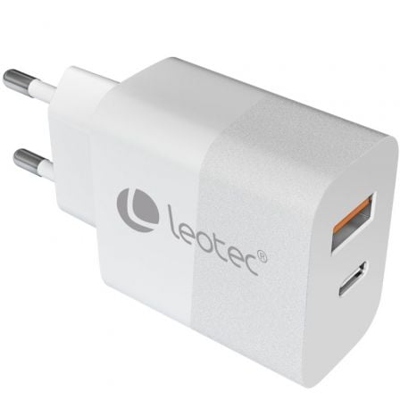 depau-LEO-CARGA-LECSPH30W2W Cargador de Pared GaN Leotec LECSPH30W2W/ 1xUSB Tipo-C/ 1xUSB/ 30W - Imagen 1