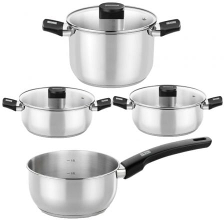 depau-MON-BATERIA-M240001 Pack Batería de Cocina Elite Monix M240001/ Cazo Ø14cm/ Ollas Ø24cm/ Cacerolas Ø20 - 24cm/ Acero Inoxidable/ Apta para Inducción - Imagen 1