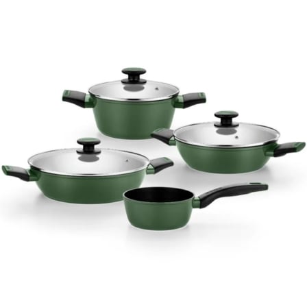 depau-MON-BATERIA-M509900 Pack Batería de Cocina Monix Forest M509900/ Cazo Ø16cm/ Cacerolas bajas Ø24 - 28cm/ Cacerolas Ø20cm/ Acero Inoxidable/ Apta para Inducción - Imagen 1