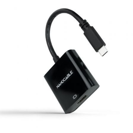 depau-NAN-ADP-10-16-4102-BK Conversor Nanocable 10.16.4102-BK/ USB Tipo-C Macho - HDMI Hembra/ 15cm/ Negro - Imagen 1