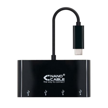 depau-NAN-ADP-10-16-4401-BK Hub USB Tipo-C Nanocable 10.16.4401-BK / 4xUSB - Imagen 1