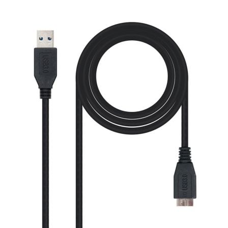 depau-NAN-CAB-10-01-1101-BK Cable USB 3.0 Nanocable 10.01.1101-BK/ USB Macho - MicroUSB Macho/ 1m/ Negro - Imagen 1
