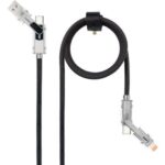 Cable USB 2.0 Tipo-C Nanocable 10.01.2602/ USB Tipo-C Macho + USB Macho - USB Tipo-C Macho + Lightning Macho/ Hasta 27W/ 480Mbps/ 2m/ Negro