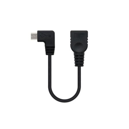 depau-NAN-CAB-10-01-3600 Cable USB 2.0 Nanocable 10.01.3600/ MicroUSB Macho - USB Hembra/ 15cm/ Negro - Imagen 1