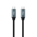 Cable USB 3.2 Nanocable 10.01.4302/ USB Tipo-C Macho - USB Tipo-C Macho/ Hasta 100W/ 20Gbps/ 2m/ Gris y Negro