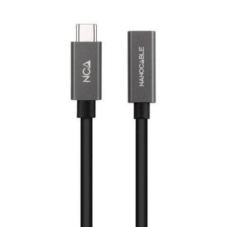 depau-NAN-CAB-10-01-4402 Cable Alargador USB 3.2 Nanocable 10.01.4402/ USB Tipo-C Macho - USB Tipo-C Hembra/ 2m/ Negro - Imagen 1