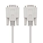 Cable Serie NULL Modem Nanocable 10.14.0502/ DB9 Macho - DB9 Hembra/ 1.8m/ Beige