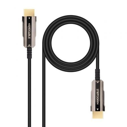 depau-NAN-CAB-10-15-2020 Cable HDMI 2.0 4K AOC Nanocable 10.15.2020/ HDMI Macho - HDMI Macho/ 20m/ Negro - Imagen 1