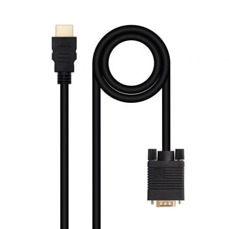 depau-NAN-CAB-10-15-4348 Cable Conversor Nanocable 10.15.4348/ HDMI Macho - VGA Macho/ 1.8m/ Negro - Imagen 1